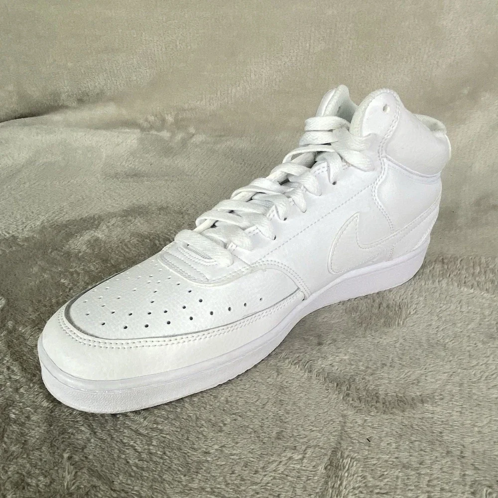 Nike Court Vision Mid Next Nature Mens Sneakers Shoes 10.5 White Leather NEW